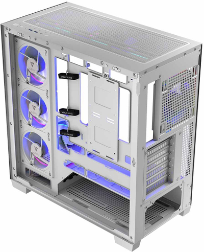 Kuti kompjuteri Modecom Stellar 8F ARGB 20, ATX, me 8 ventillatorë ARGB, e bardhë