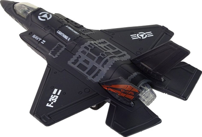 Aeroplan lodër Leantoys F35, 1:72, me drita dhe zë, i zi