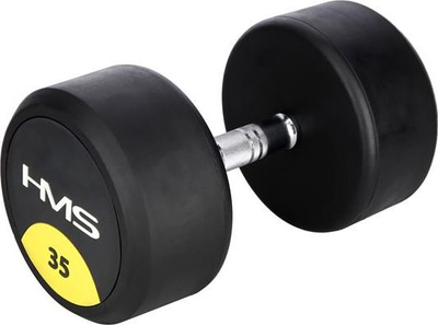 Hantel HMS HG PRO, 35 kg, i veshur me gomë, i zi