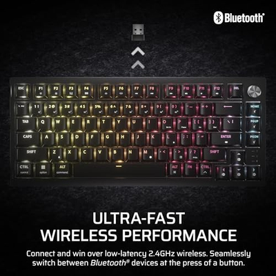 Tastierë gaming Corsair K65 Plus Wireless, mekanike 75%, RGB, e zezë
