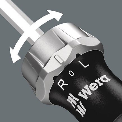 Set kaçavidash me ratchet Wera 5051040001, 17 copa, me dorezë të rehatisme, e zezë me jeshile