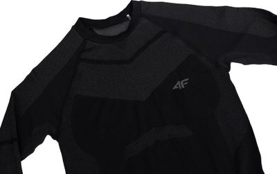 Bluzë termike 4F 4FAW23USEAM103, Slim Fit, me mëngë të gjata, e zezë