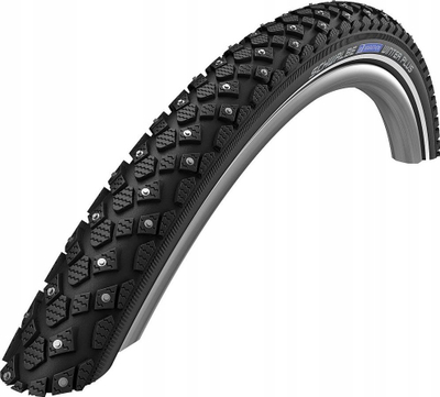 Gomë biçiklete Schwalbe Marathon Winter RaceGuard 28x2.00, me spike, brez reflektues, e zezë