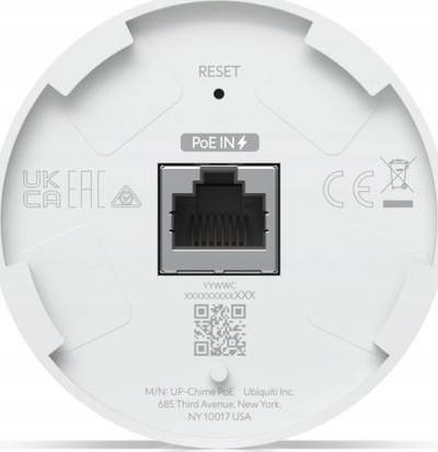 Alarm zanor Ubiquiti PoE Smart Chime për UniFi, gri me të bardhë