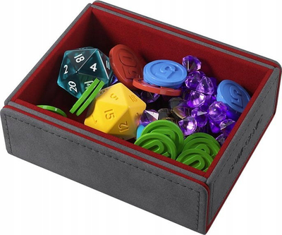 Kuti aksesorësh Gamegenic Token Keep, me magnet, me sistem CONVERTIBLE, gri e kuqe