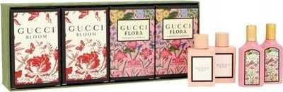 Set parfumi Gucci Miniatures Bloom EDP dhe Flora Gorgeous Gardenia EDP, 4 x 4ml, për goca