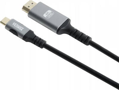 Kabllo USB-C në HDMI Yenkee YCU 0310, 1.5m, 4K 60Hz, zi-argjend