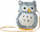 Çantë pellushi për kalamaj Adar Plush Handbag Owl, me formë bufthi, shumë e butë