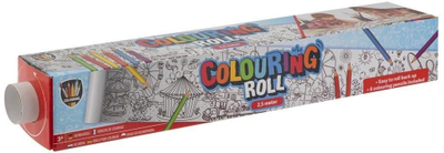 Rrotull ngjyrosjeje Grafix Colouring Roll, 2.5m, me 6 lapsa ngjyrash, shumëngjyrëshe