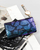 Portofol lëkure PETERSON PTN 42122, RFID, me flutura, blu vjollcë