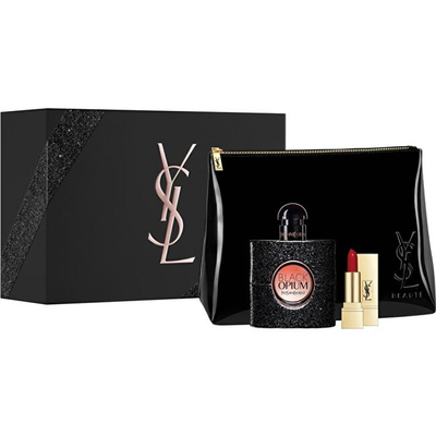 Set Yves Saint Laurent Black Opium, Eau de Parfum 50 ml + buzëkuq 1.4 ml + çantë kozmetike