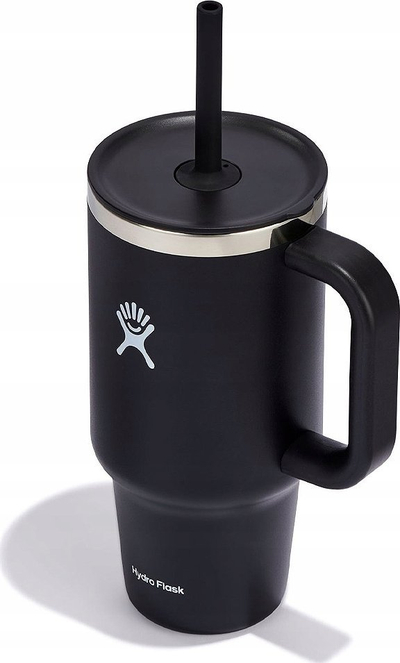 Tumbler udhëtimi Hydro Flask 32oz, çelik inox, BPA Free, i zi