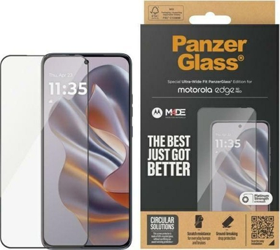 Mbrojtëse ekrani PanzerGlass për Motorola Edge 50 Neo, xham i temperum, Ultra Wide Fit, transparente