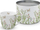 Filxhan porcelani PPD Garden, 450 ml, me kuti metalike, i bardhë me lule e dekor