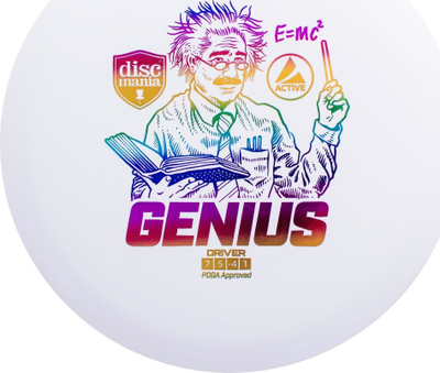 Disq golfi Discmania Genius Active Line, driver fairway, 174 g, i bardhë