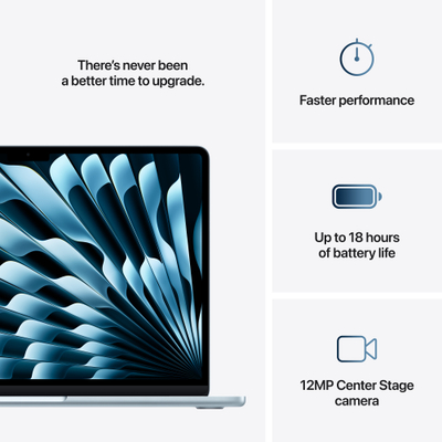 Apple MacBook Air, 13.6", M4 10-core, 16GB, 256GB SSD, 8-core GPU, Sky Blue