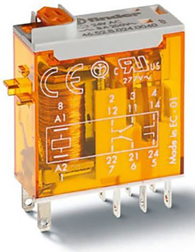 Rele miniaturë interface Finder 46.52.9.012.00740, 2P 8A, 12V DC