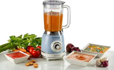 Blender Ariete Vintage AR8305, 1000W, enë qelqi, blu pasteli