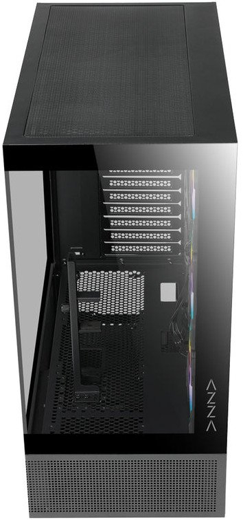 Kутија компјутер AZZA CSAZ-501B TIARA, ATX Mid-Tower, 4x 120mm ARGB, закалено стакло, црна