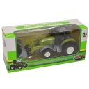 Lodër traktor Farm Truck, metal die cast, me kovë përpara, jeshil gri
