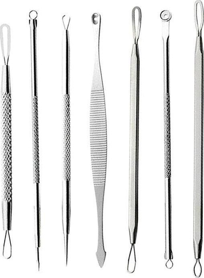 Set aksesorë për pastrim fytyre TopShine AG554D, 7 copë, të argjendta