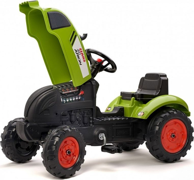 Traktor lodër me pedale Falk Claas Arion me rimorkio, për kalamaj 2–5 vjeç, jeshil