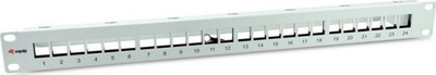Пач панел LevelOne Equip 769326, 24 Keystone порти, Cat6A, заштитен, светло сив