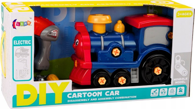 Lodër tren për shkrufosje LEAN Toys, elemente lëvizëse, plastike, blu