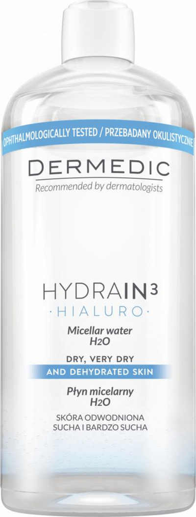Ujë micellar Dermedic HYDRAIN 3 HIALURO, 500 ml