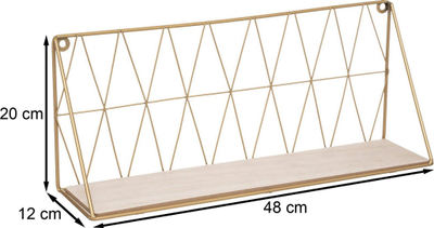 Raft banjoje metalik Atmosphera, për mur, MDF, ari