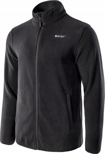 Bluzë polar Hi-tec Denton M, 100% poliester, zinxhir 1/4, e zezë