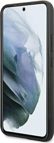 Mbrojtëse telefoni BMW Carbon Tricolor për Samsung Galaxy S22 Plus, efekt karboni, e zezë
