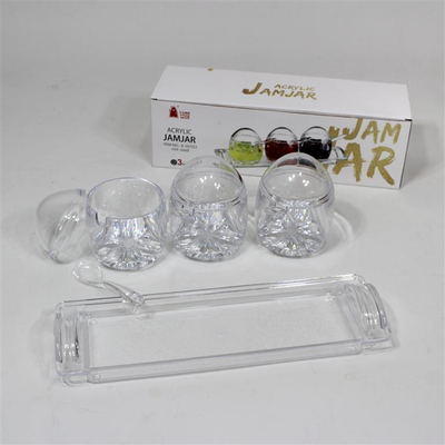 Set kavanozësh me lugë 3 copë, transparent. UNIMIKS