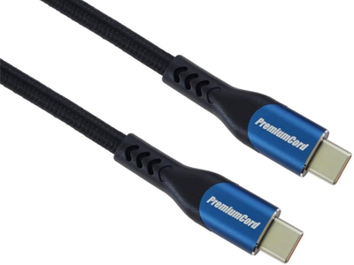 Kabllo USB PremiumCord USB C, USB 3.2 Gen 2x2, 100W 5A, 2m, gërshet pambuku