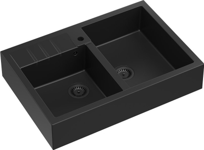 Lavaman kuzhine Quadron BILL 120, 2 vaska, 90 x 62 x 20.5 cm, i zi mat