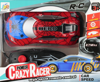 Makina me telekomandë Mega Creative Racing Car Spider, 27Mhz, për kalamaj 3+, e kuqe blu