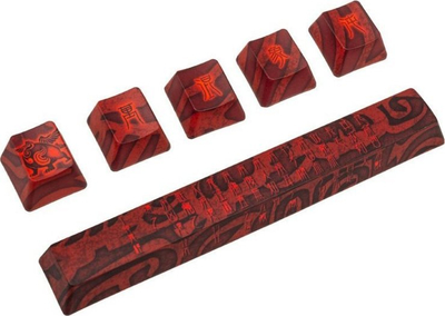 Set keycaps Traitors Hundun, 6 taste PBT, dye-sub, të kuqe