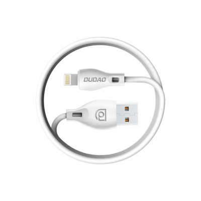 Kabllo karikimi Dudao L4L, USB në Lightning, 1m, 2.4A, e bardhë