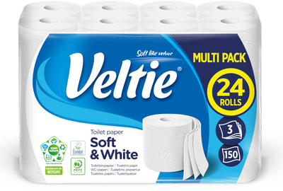 Letër higjienike Veltie Soft and White, 3-shtresore, 24 role