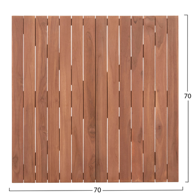 Sipërfaqe tavoline HomeMarkt HM18136, dru teak masiv, 70x70x4 cm, natyrale