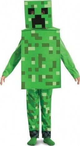 Kostum fëmijësh Minecraft Creeper, zyrtar, i gjelbër