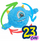Top lodër XQMax Emoji, diametër 23 cm, me doreza, blu