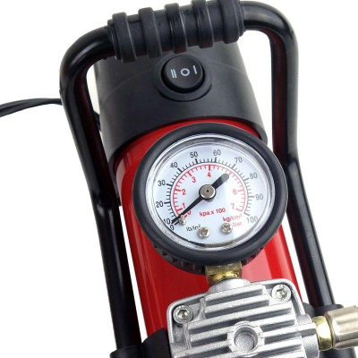 Компресор за воздух за автомобил АМИО 02180, 12V, 150 PSI, црвен