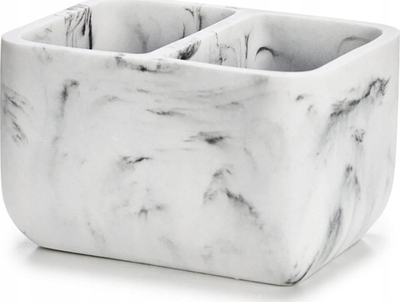 Mbajtëse lavamani Marble për sfungjer dhe tel, 9 x 7 x 12 cm, e bardhë mermeri