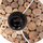 Lampë tavoline Herzberg Twiggy HM4427, cilindrike, 24.5x45cm, dru natyral dhe bezhë