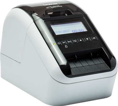 Printer etiketa termik Brother QL820NW, me Wi‑Fi, Bluetooth, USB, bardh e zi