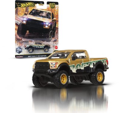 Играчка автомобил Hot Wheels Премиум Off Road, Ford F150 Raptor 2017, размер 1:64, метален, шарен
