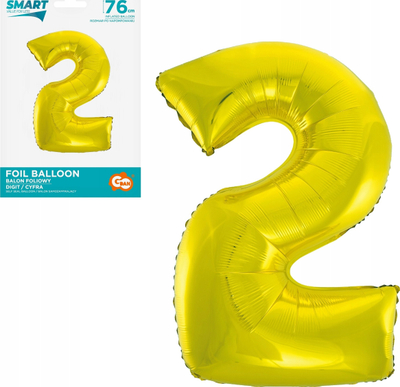 Balonë folie ALBI Foliov, 76 cm, numri 2, ngjyrë e artë