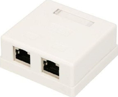 Prizë murale rrjeti Extralink, 2x RJ45, CAT5E STP, e bardhë