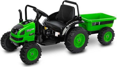 Traktor elektrik për fëmijë Toyz Hector, me rimorkio, LED, jeshil